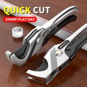 Resim 1 adet OuDiSi Ağır Hizmet PVC/PPR Boru Kesici - Hızlı Kesim Keskin Bıçak, Plastik & Su Borularının Kolay Kesimi için Dayanıklı Çelik El Aleti, Katlanmayan, Siyah Sap 