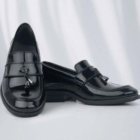 Resim Rakerplus Loafer Siyah Rugan Erkek Klasik Çocuk Ayakkabı 