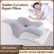 Resim Ergonomik Kelebek Şekilli Hafıza Köpüğü Yastık - Boyun Desteği ve Uyku Konforu İçin Yavaş Geri Dönüş, Sırt ve Yan Uyuyanlar İçin İdeal, Makine Yıkanabilir Kapak, Otel Kalitesi, Yatak Örtüsü | Rahat Uyku | Yumuşak Dokulu Kumaş, Yatak İçin Yastıklar 