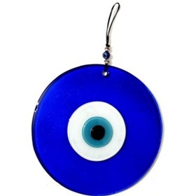 Resim Mavi Renk 16 Santimetre El Yapımı Nazar Boncuğu Duvar Süsü 02-10mm 5yards 