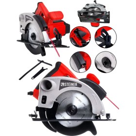 Resim Steiner Alman Lazerli Daire Testere Metal Şanzuman Sunta Kesme Makinesi 45' Açılı Kesim Kırmızı 