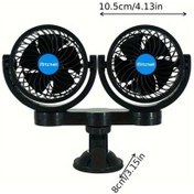 Resim Topshop1 Vantuz Araba Emme Kupası Fanı Çift Başlıklı 360 Derece Rüzgar Yön Ayarı Çeşitli Araçlar İçin 1 Bilgisayar 