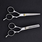 Resim 1 Paket Ev Saç Kesme Makası İnceltme ve Düzeltme için, Rahatlatıcı ve Normal Saç Tipleri için Ergonomik Tasarım, Pürüzsüz Sonuçlar için Dokuma Kesimi, Koku İçermez 