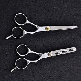 Resim 1 Paket Ev Saç Kesme Makası İnceltme ve Düzeltme için, Rahatlatıcı ve Normal Saç Tipleri için Ergonomik Tasarım, Pürüzsüz Sonuçlar için Dokuma Kesimi, Koku İçermez 