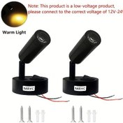 Resim Honeybeeshop 2 Adet Mryc Dönebilen Led Okuma Işıkları Sıcak Işık Siyah 3w Spot Işık Rv Tekne Yat İç Aydınlatma Dc12 24v 180 360 Döndürme Kablolu Pil Gerektirmez 