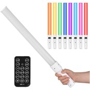 Resim Yaozixa Andoer Rgb Işık Çubuğu 2500k-9900k Renk Sıcaklığı 21 Sahne Efekti Parlaklık Ayarlı Lcd Ekranlı Kumandalı Dahili Li-pil Beyaz 