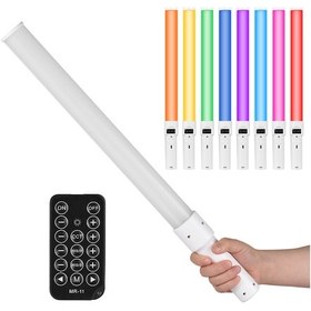 Resim Yaozixa Andoer Rgb Işık Çubuğu 2500k-9900k Renk Sıcaklığı 21 Sahne Efekti Parlaklık Ayarlı Lcd Ekranlı Kumandalı Dahili Li-pil Beyaz 