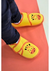 Resim Zürafa Nakışlı Sarı Kız Çocuk Cırt Cırtlı Panduf-f-737 Turuncu 