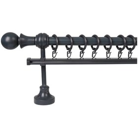 Resim Meyra Demonte Başlıklı Ahşap Rustik Perde Askısı - Tek Raylı -antrasit 325 Cm Antrasit 