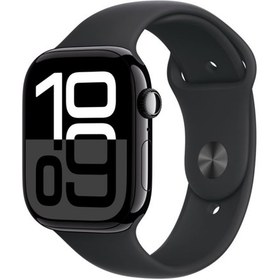 Resim Apple Watch Series 10 GPS 42 mm Alüminyum Kasa ve Spor Kordon - S/M Simsiyah 