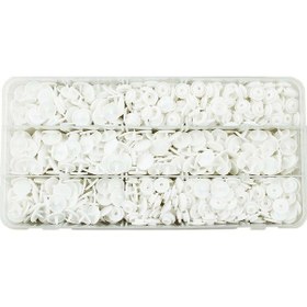 Resim Plastik Beyaz Renk Çıt Çıt Düğme 200 Set 12.5 MM 