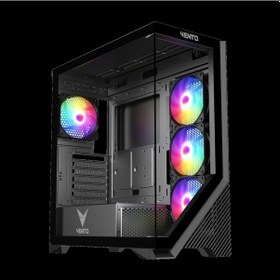 Resim Vento Vg4202fl Mid Tower, 750w 80+ Siyah, Temperli Cam, Rgb, Atx Gamıng Kasa 