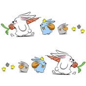 Resim Suntek Tavşan Araba Çıkartmaları Pencere Grafik 1-çift-s 