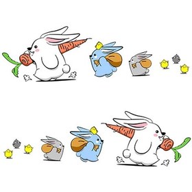 Resim Suntek Tavşan Araba Çıkartmaları Pencere Grafik 1-çift-s 