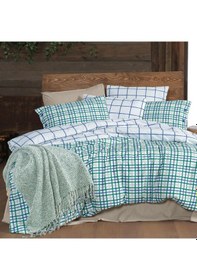 Resim Mayon King Size Battal Boy %100 Pamuk Flanel Pazen Nevresim Takımı Mavi MAVI 