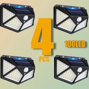 Resim 1/2/4/6 adet Açık Hava Güneş Enerjili Lamba, 100 Led/3 Modlu Güneş Hareket Sensörlü Duvar Lambası, 4 Yönlü Aydınlatma, Verandalar, Garajlar, Bahçeler ve Ticari Kullanım İçin Uygun, Güneş Enerjisiyle Çalışır. 