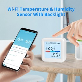 Resim YFK Akıllı WiFi Sıcaklık ve Nem Sensörü, Higrometre & Termometre, Alexa/Home Uyumlu, Gerçek Zamanlı İzleme, °C/°F Gösterge, Smart Life Uygulaması için, Ev, HVAC, Kolay Kurulum (Sensör) 