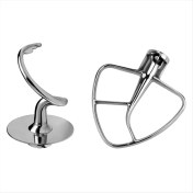Resim Empoorlium Kitchenaid 4,5-5 Quart Eğimli Kafa Stand Mikser Ataşmanları Için Paslanmaz Çelik Düz Çırpıcı Hamur Kancası (Yurt Dışından) 