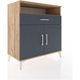 Resim Hyperion Şifonyer Tek Çekmeceli 2 Kapaklı 88x44x96 Çam-antrasit Çam 