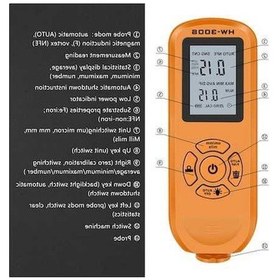 Resim Dancemonkey Dijital Lcd Arka Aydınlatmalı Kaplama Kalınlık Ölçer Araba Boya Test Cihazı 