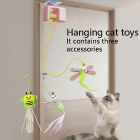 Resim 2025 Yeni Akıllı Kedi Yo-Yo Üç Aksesuarlı, Otomatik Kaldırma ve İndirme Dokunmatik Oyuncak, Sıkıntı Giderici, Eğlenceli Oyun, Değiştirilebilir Kuyruk, Kolay Kapı Asma Montajı, Evcil Hayvan Oyuncak 