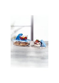 Resim 9 Parça Snowbox Mavi Kapaklı Saklama Kabı Takımı / 3 Büyük + 6 Küçük / Özel Set 