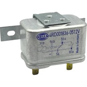 Resim Hella 12V Far Rölesi 5 Uçlu (Çift Platin) (Kalıcı) (31B-56-56A-56B-81A) Germany 