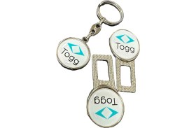 Resim Togg Uyumlu Ikaz Ses Metal Toka 2 Adet Anahtarlık 1 Adet 