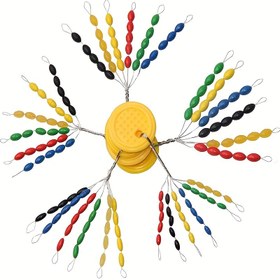 Resim 30'lu Renkli Oval Kauçuk Balıkçılık Şamandıra Seti - Balıkçılar İçin Temel Takımlık Aksesuarları 