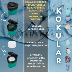 Resim Saban Yeşil, Yeşil Elma Üçgen - Nem Alıcı Aparat + Rutubet Giderici Tablet (500 Gram) 