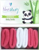Resim Novibaby 3'lü Bambu Yenidoğan Bebek Çorabı I White Candy I 0-6 ay "Karışık Renkli" 