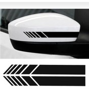 Resim HFZ WORKS Yan Ayna Şerit Sticker 2 Adet ( 18 X 2,5 Cm ) Siyah Oto Ayna Sticker 