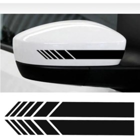 Resim HFZ WORKS Yan Ayna Şerit Sticker 2 Adet ( 18 X 2,5 Cm ) Siyah Oto Ayna Sticker 