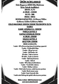 Resim Oslo Elegance 6000 Oslo Maxımus 300cm 250gr Göl Ve Deniz Olta Seti Standart 