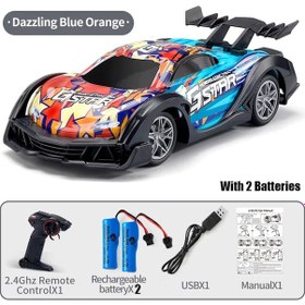 Resim Araba Rc Oyuncak 2.4g Sürüklenme Yarış Uzaktan Kumanda Araba Yüksek Hız Off Orange 2battery 1704v 
