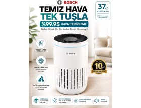 Resim Bosch 37,5 M² Aktif Karbon Hepa Filtreli Evcil Hayvan Tüyü Akıllı Hava Temizleyici Sessiz Beyaz Pet Köpek Wi-Fi Uygulama 