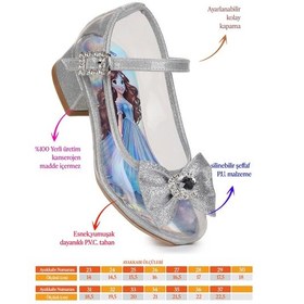 Resim Kiko Kids Asel Kız Çocuk Simli Topuklu Abiye Şeffaf Ayakkabı Gümüş Gümüş 