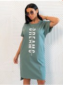 Resim Trikotaznye Sezony Büyük Bedenli Pijama Gömleği Tunik 455894994 Yeşil 