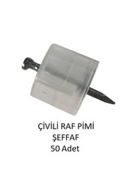 Resim Çivili Raf Pimi Şeffaf 50 Adet Şeffaf 