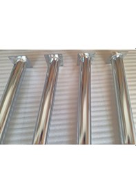 Resim 4 Adet-metal Konik Ayak-masa Ayağı-gümüş Renk-73.5cm- Açılı Ayak 