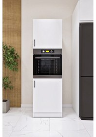 Resim Ases Mobilya Esl0196 Ankastre Fırın Dolabı Kiler Mutfak Raflı Beyaz Beyaz 