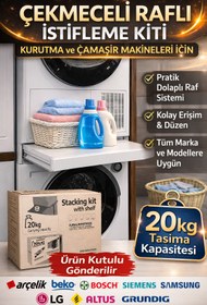 Resim ÖZ BEYAZ EŞYA PROFİLO Kurutma Çamaşır Makinası Çekmeceli İstifleme Kiti 