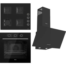 Resim Ferre Fryart Basıc Ss Serisi Siyah Set (SS205 + QXE62CS +D086 ) - Kare Emaye Izgara 