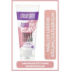 Resim Avon Clearskin Leke Karşıtı 3'ü 1 Arada Pembe Kil Scrub 3 x 75 ML 