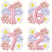Resim 7 adet Dev Pembe Papatya Sayılı Balon Seti, Bahçe Partisi, Doğum Günü Süslemesi, Ev Atmosferi Kurulumu, Parti Balon Seti, Düğün Sezonu Hediyesi, Doğum Günü Partisi Hediye Seti, Yıldönümü Hediyesi 