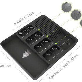 Resim Bizden Eve Genişleyebilir Çekmece Içi Düzenleyici Ayarlanabilir Kaşıklık ve Bıçaklık Seti 