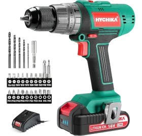 Resim Akülü Tornavida 18 V, 45 Nm Maksimum Matkap, 2 x 2,0 Ah Akü ve 53 Parça Aksesuar Seti, 21 + 3 Kademe, Delme, Vidalama, Darbeli Vidalar Için 2 Kademeli Matkap 