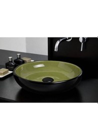 Resim Smanni - Nukki Tezgah Üstü Lavabo Mat Siyahyosun Yeşili - Lv1070-306- Siyah 