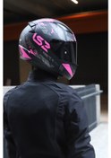Resim Ls2 Rapıd 2 Palımnesıs Siyah Vizörlü Kapalı Motosiklet Kaskı Mat Siyah - Pembe 