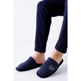 Resim Slipcat Erkek Ev Terliği Kare Desenli Lacivert 